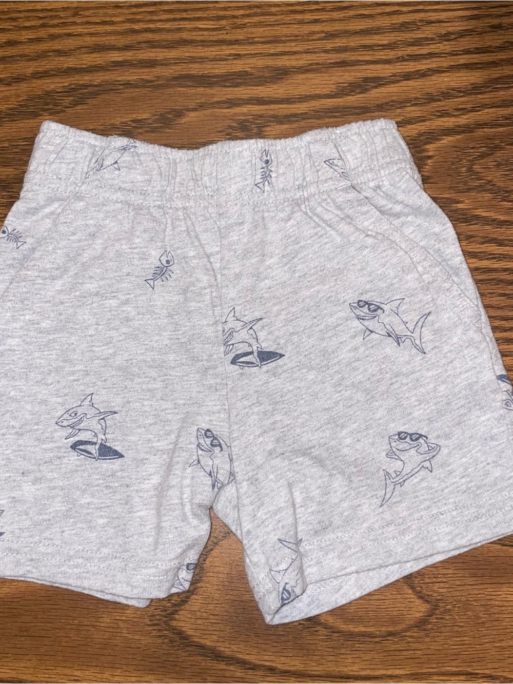 Boys 18M Shorts! Garanimals Grey Shark Print! Pre Loved